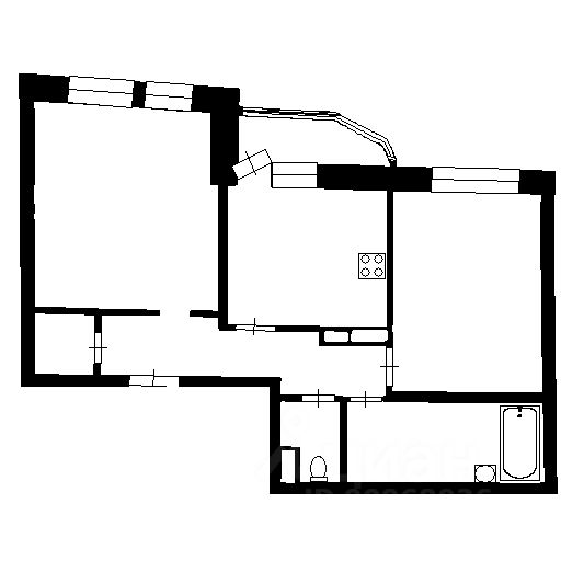 Планировка этой квартиры по данным Циан
