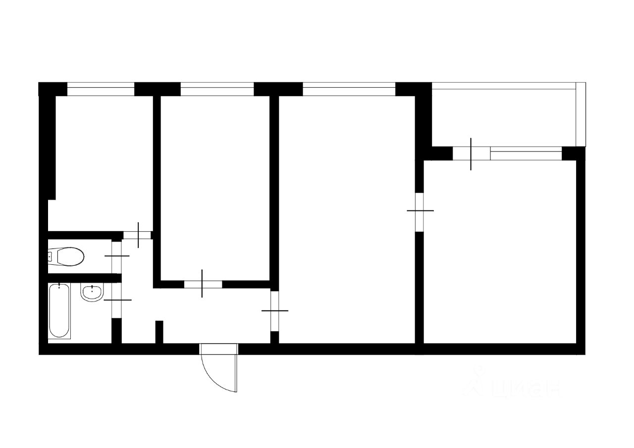 Планировка этой квартиры по данным Циан