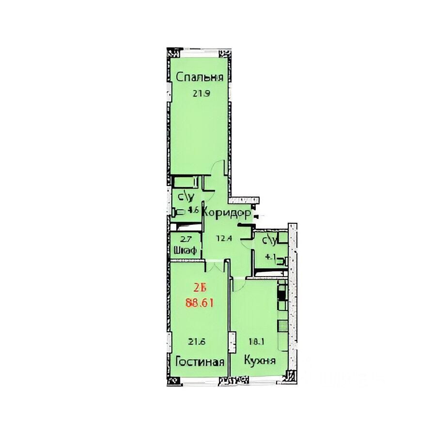 Планировка этой квартиры по данным Циан