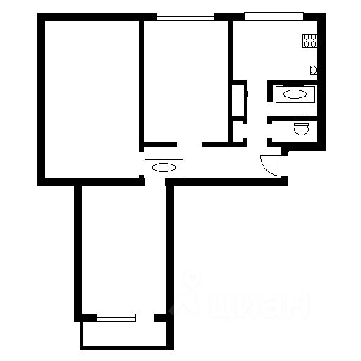 Планировка этой квартиры по данным Циан