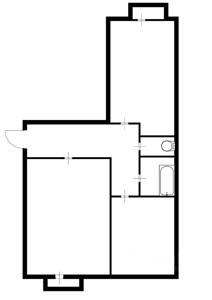 Планировка этой квартиры по данным Циан