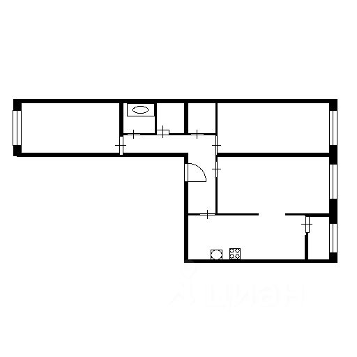 Планировка этой квартиры по данным Циан