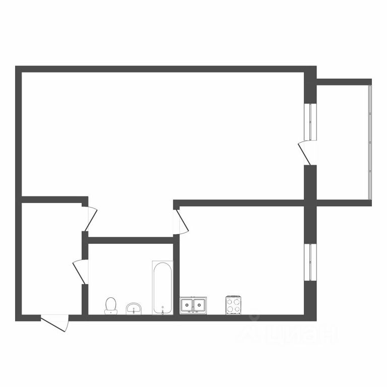 Планировка этой квартиры по данным Циан