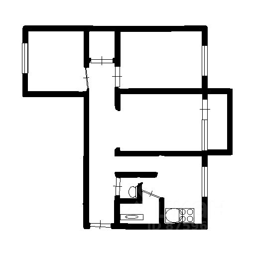 Планировка этой квартиры по данным Циан