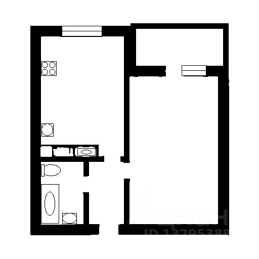 Планировка этой квартиры по данным Циан