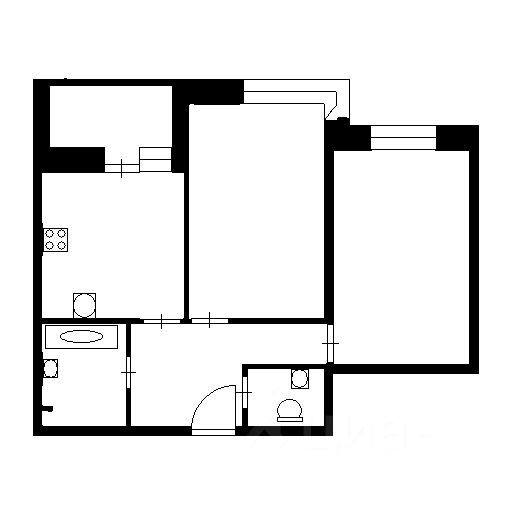 Планировка этой квартиры по данным Циан