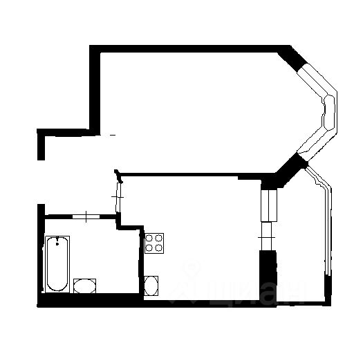 Планировка этой квартиры по данным Циан
