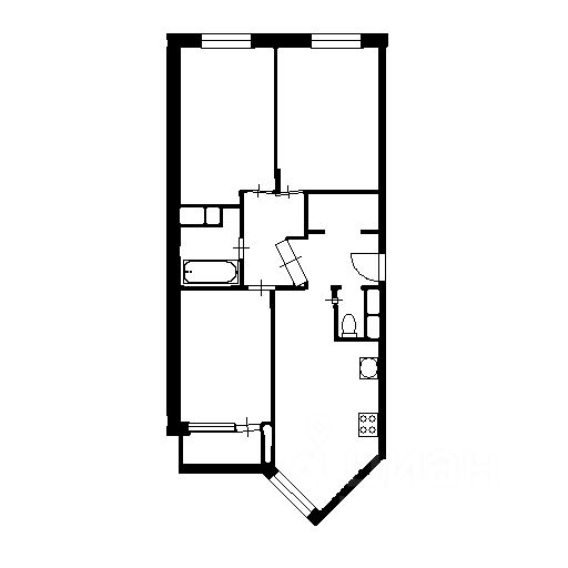 Планировка этой квартиры по данным Циан