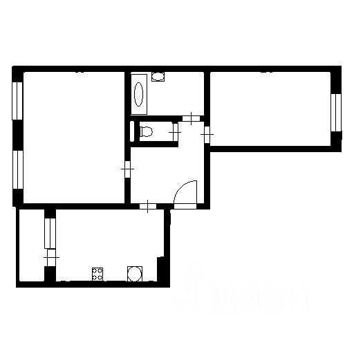 Планировка этой квартиры по данным Циан