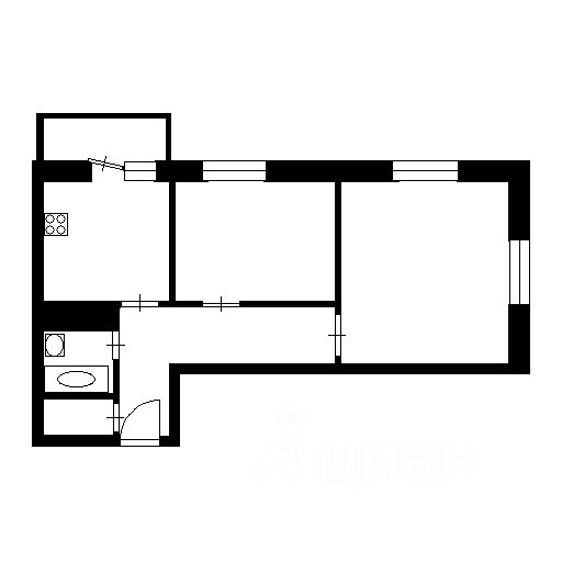 Планировка этой квартиры по данным Циан