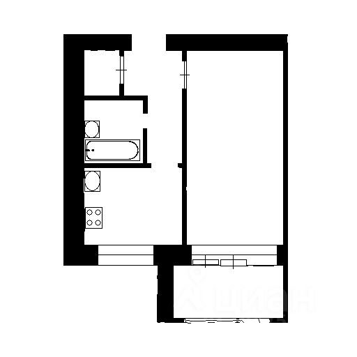Планировка этой квартиры по данным Циан