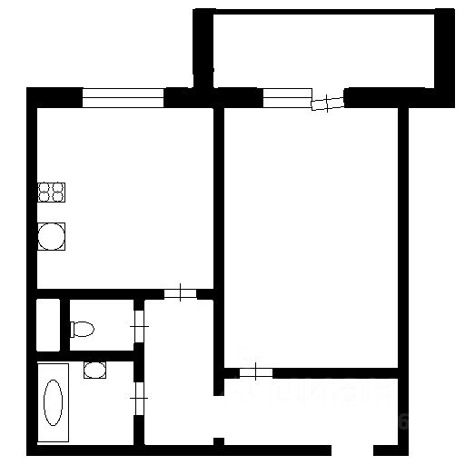Планировка этой квартиры по данным Циан