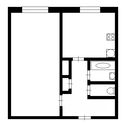 Планировка этой квартиры по данным Циан