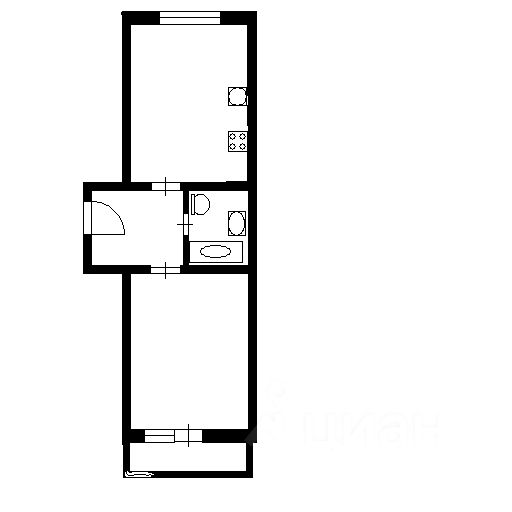 Планировка этой квартиры по данным Циан