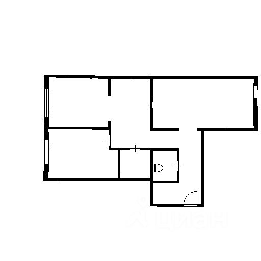 Планировка этой квартиры по данным Циан