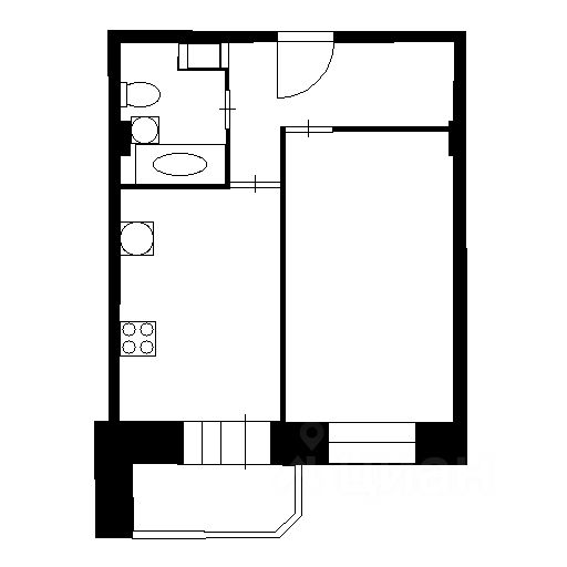Планировка этой квартиры по данным Циан