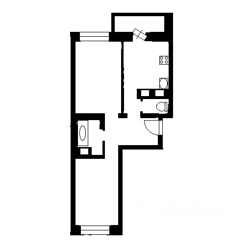 Планировка этой квартиры по данным Циан