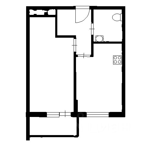 Планировка этой квартиры по данным Циан