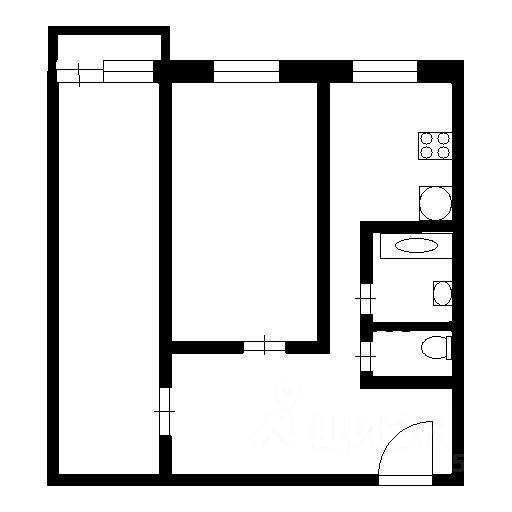 Планировка этой квартиры по данным Циан