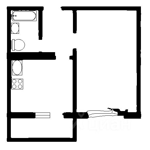 Планировка этой квартиры по данным Циан