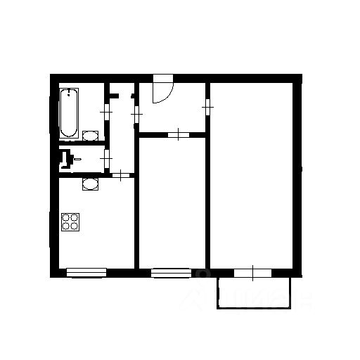 Планировка этой квартиры по данным Циан