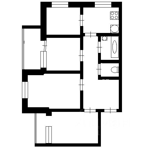 Планировка этой квартиры по данным Циан