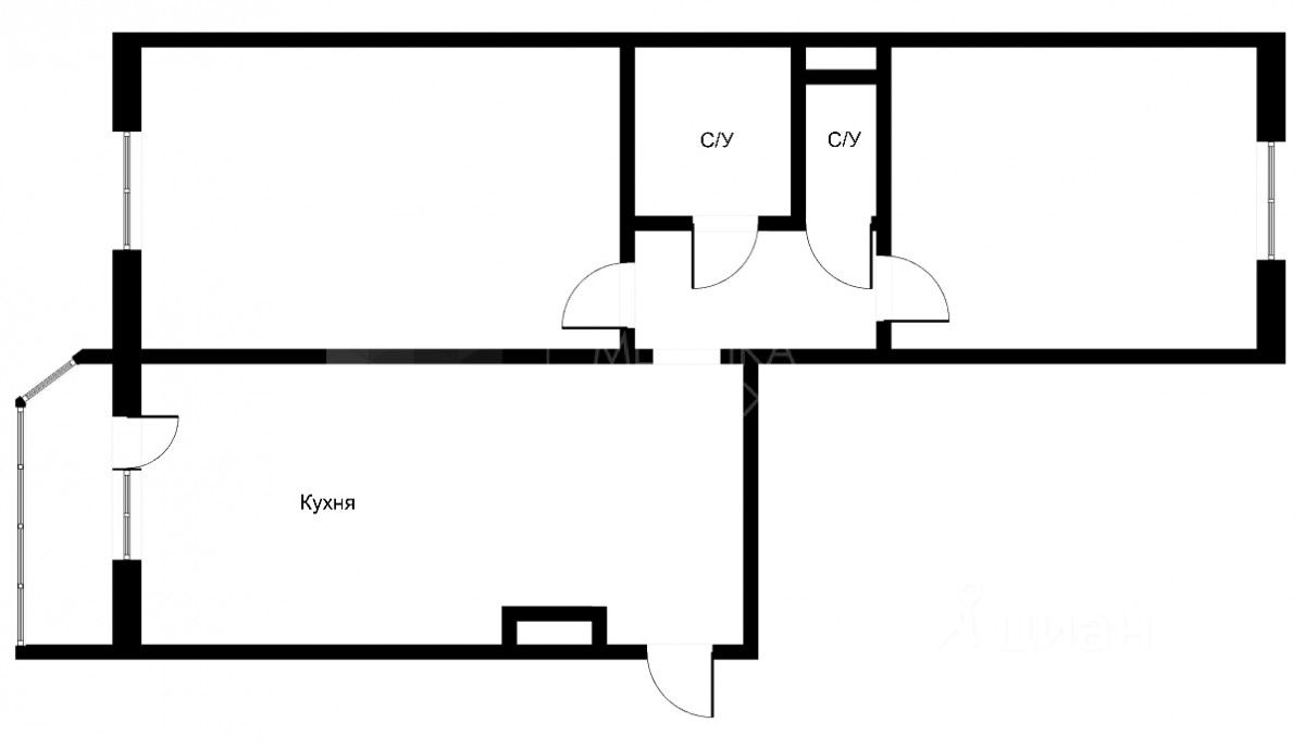 Планировка этой квартиры по данным Циан