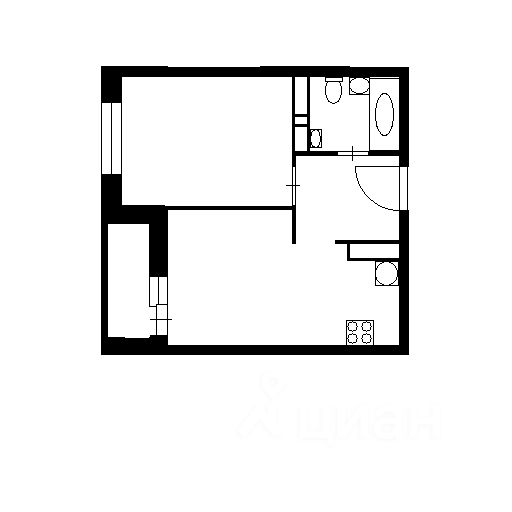 Планировка этой квартиры по данным Циан