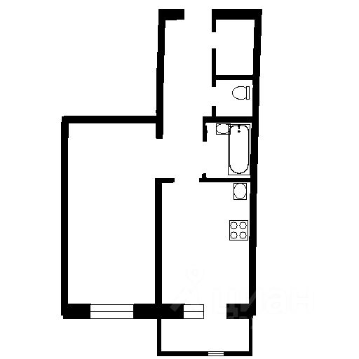 Планировка этой квартиры по данным Циан