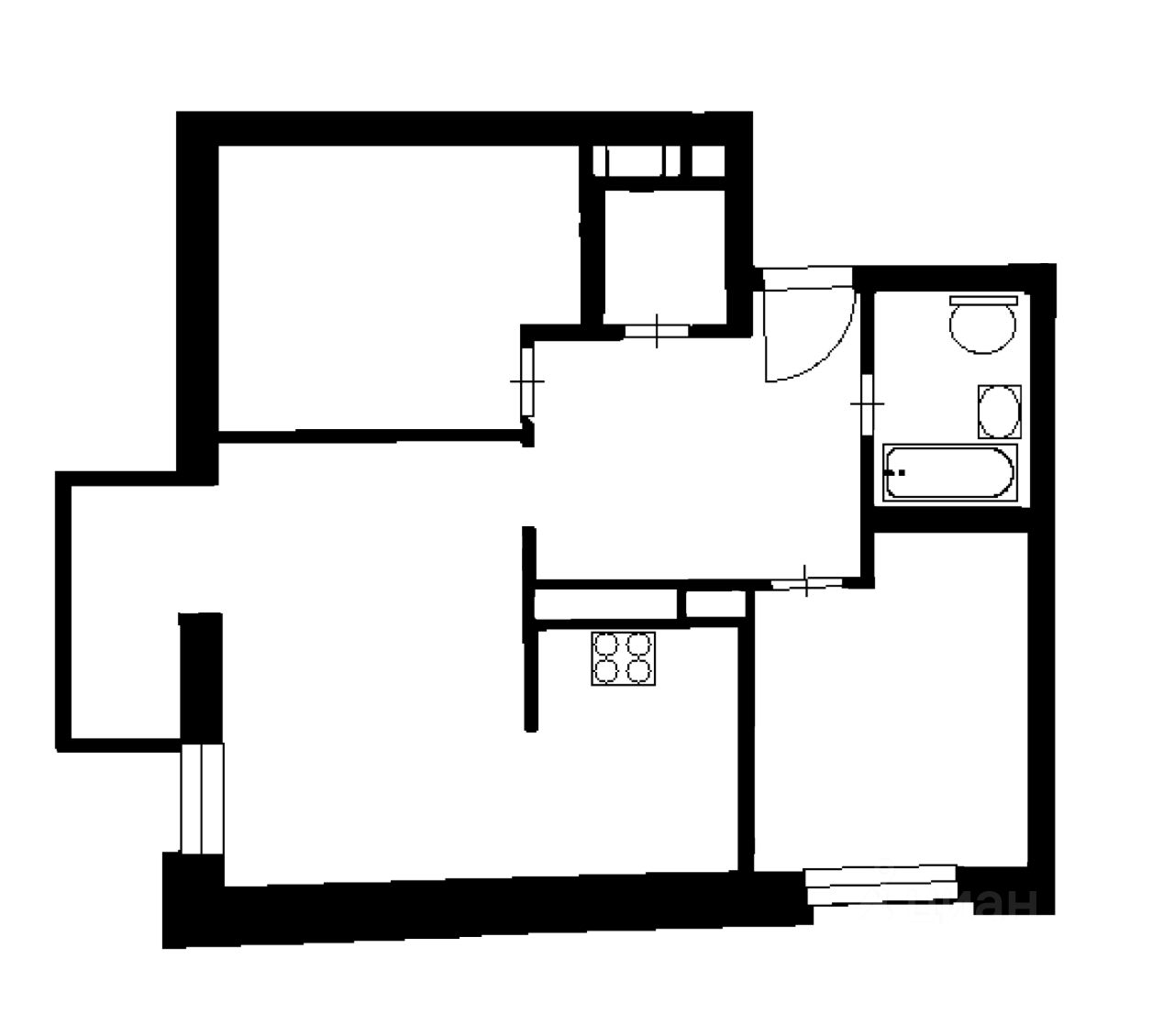 Планировка этой квартиры по данным Циан