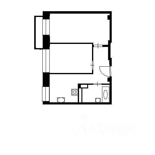 Планировка этой квартиры по данным Циан