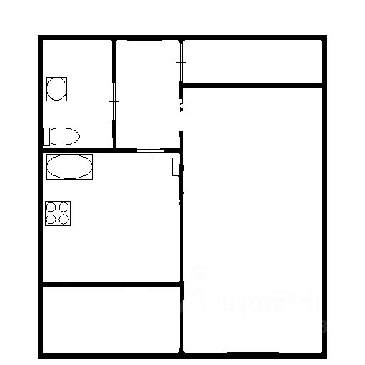 Планировка этой квартиры по данным Циан