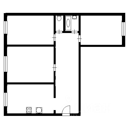 Планировка этой квартиры по данным Циан