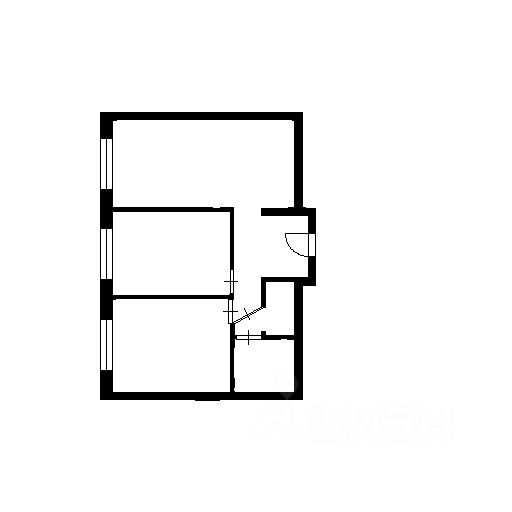 Планировка этой квартиры по данным Циан