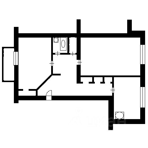 Планировка этой квартиры по данным Циан
