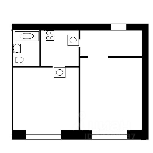 Планировка этой квартиры по данным Циан
