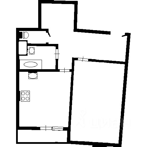 Планировка этой квартиры по данным Циан