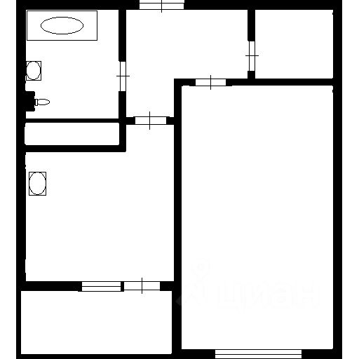 Планировка этой квартиры по данным Циан