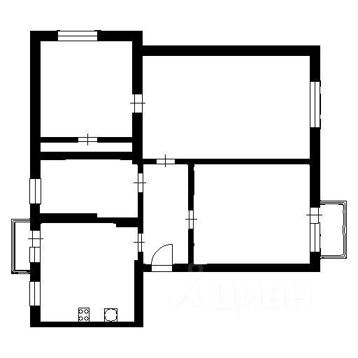 Планировка этой квартиры по данным Циан
