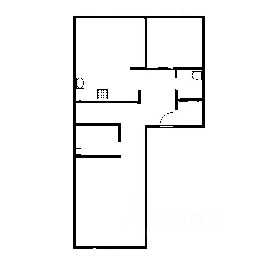 Планировка этой квартиры по данным Циан