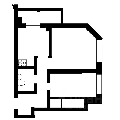 Планировка этой квартиры по данным Циан