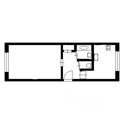 Планировка этой квартиры по данным Циан