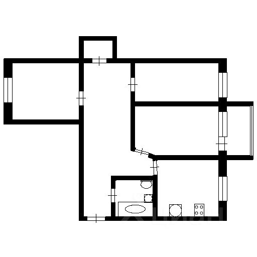Планировка этой квартиры по данным Циан