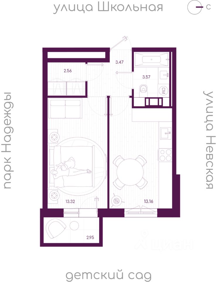 1-комн.кв., 37 м², 5/5 этаж