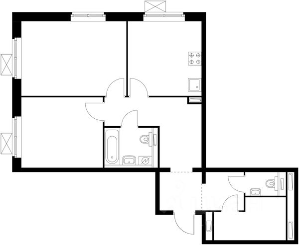 Планировка этой квартиры по данным Циан