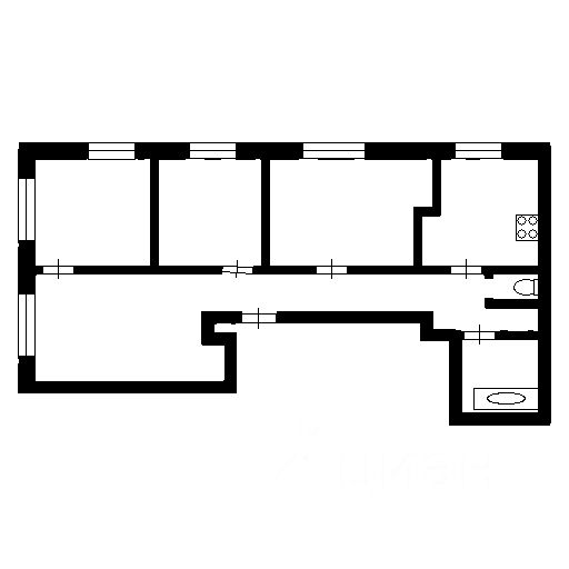 Планировка этой квартиры по данным Циан