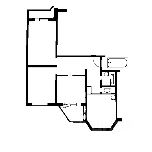 Планировка этой квартиры по данным Циан
