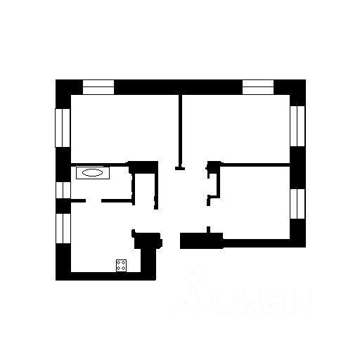Планировка этой квартиры по данным Циан