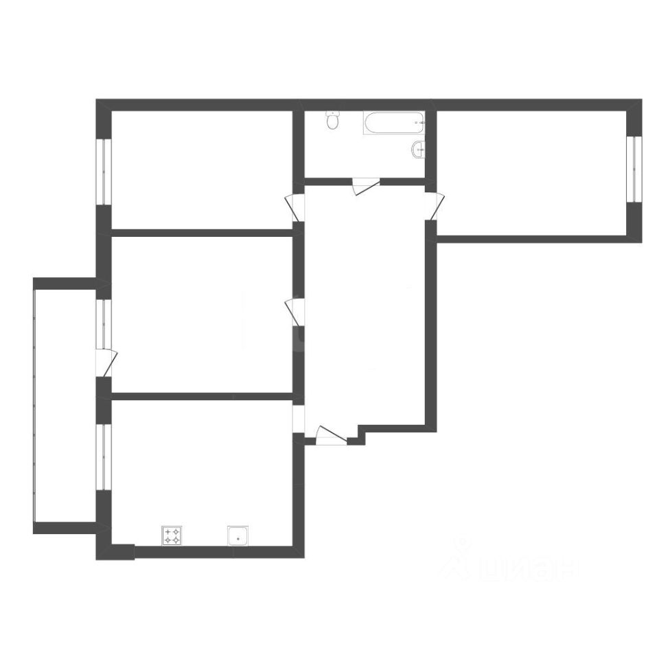 Планировка этой квартиры по данным Циан