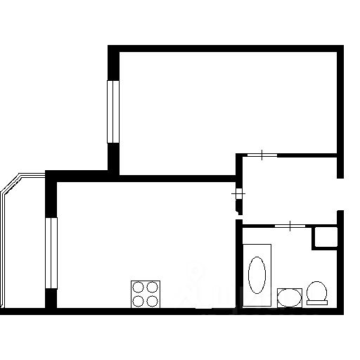 Планировка этой квартиры по данным Циан